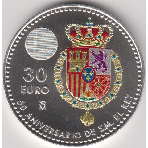 2018. 30 euros España "50º Aniversario rey"