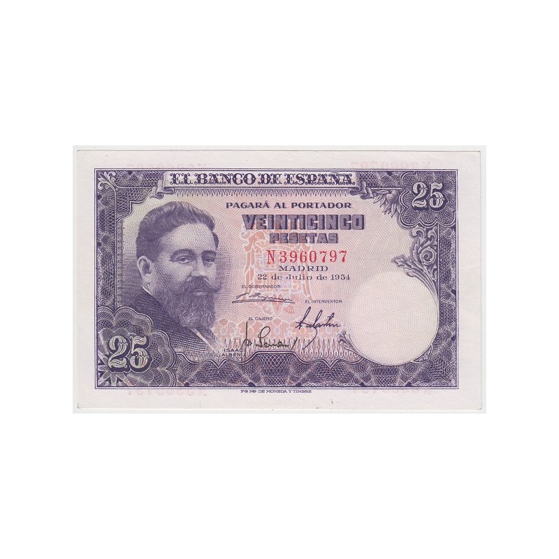 1954. 25 Ptas Isaac Albéniz