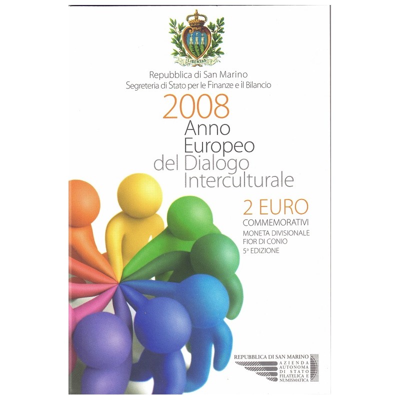 2008. 2 Euros San Marino "Dialogo"