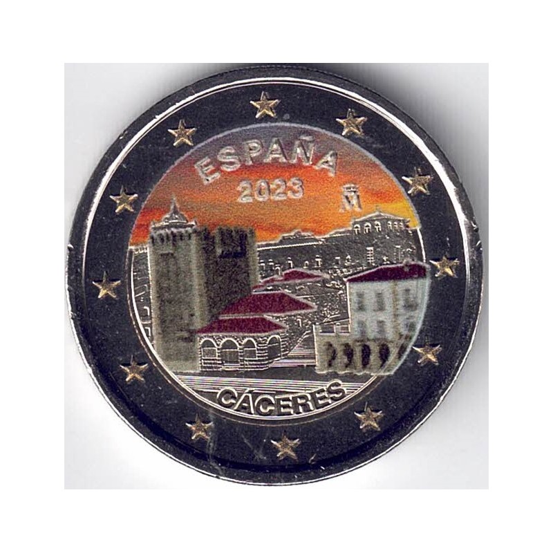 2023. 2 euros España. Caceres color (version 3)