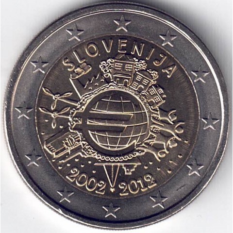 2012. 2 Euros Eslovenia "X Aniversario"