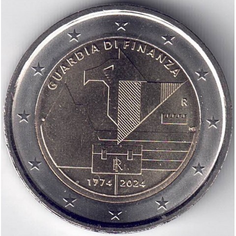 2024. 2 euros Italia. Guardia de Finanza