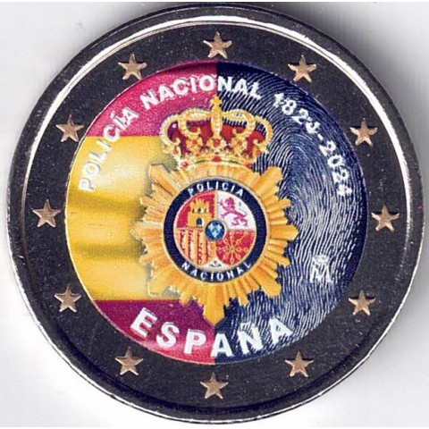 2024. 2 euros España. Policia color modelo 2