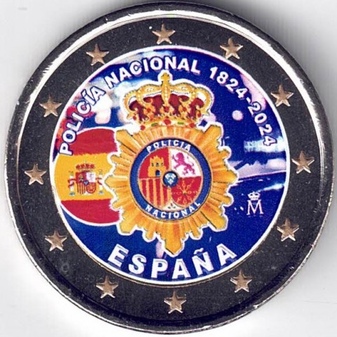 2024. 2 euros España. Policia color modelo 4