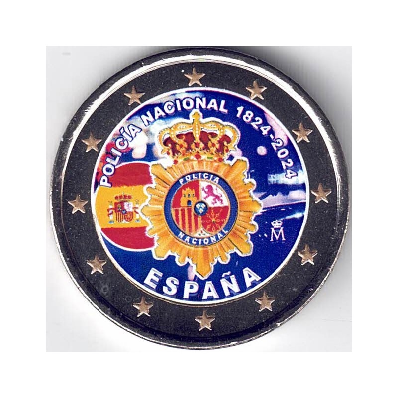 2024. 2 euros España. Policia color modelo 4