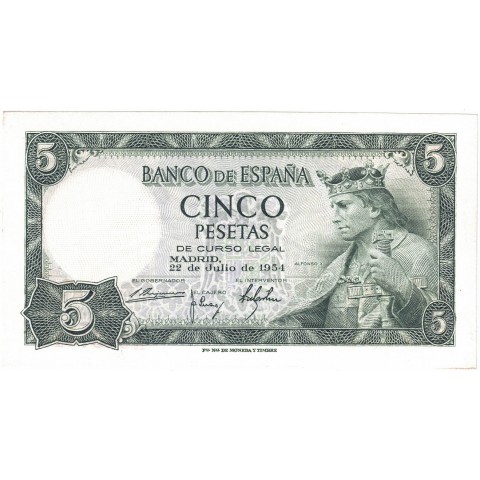 1954. 5 Ptas Alfonso X