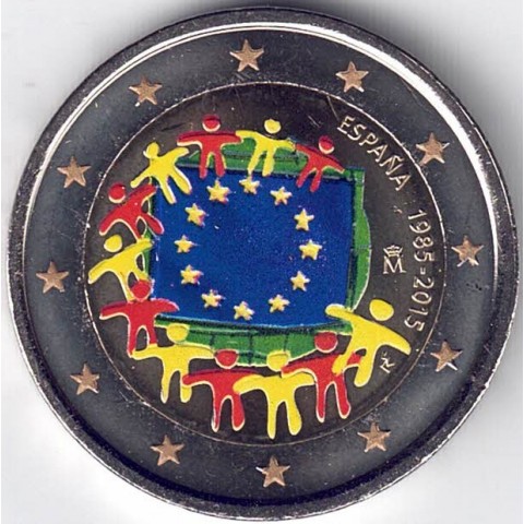 2015. 2 Euros España "Bandera" color