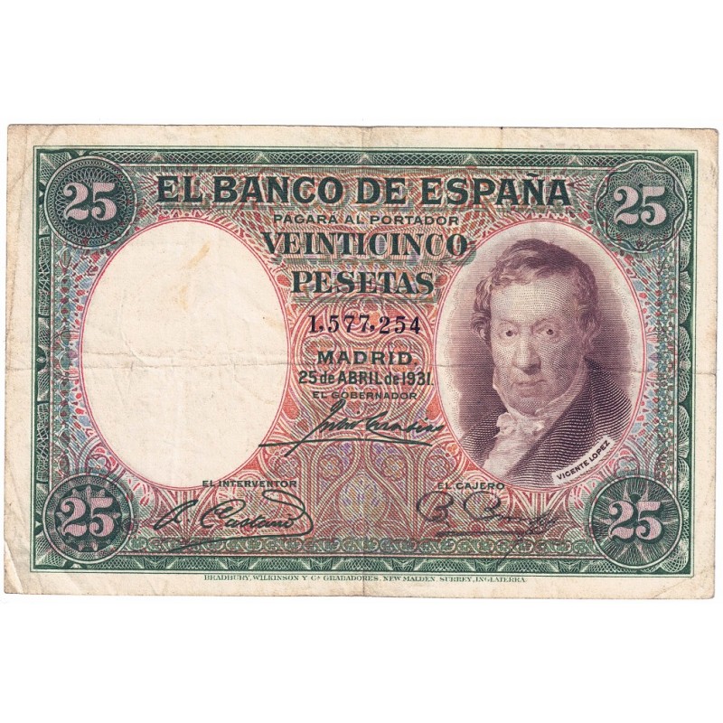 1931. 25 Ptas Vicente López