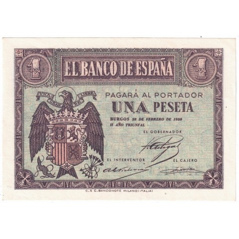 1938. 1 Pta Escudo febrero