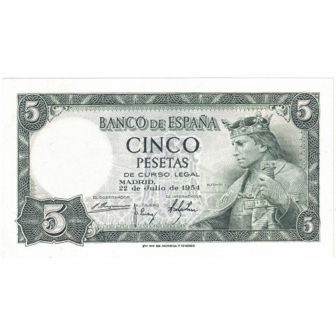 1954. 5 Ptas Alfonso X