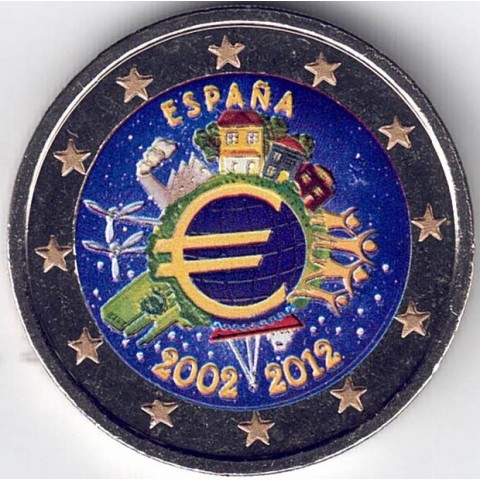 2012. 2 Euros España "X Aniversario" color