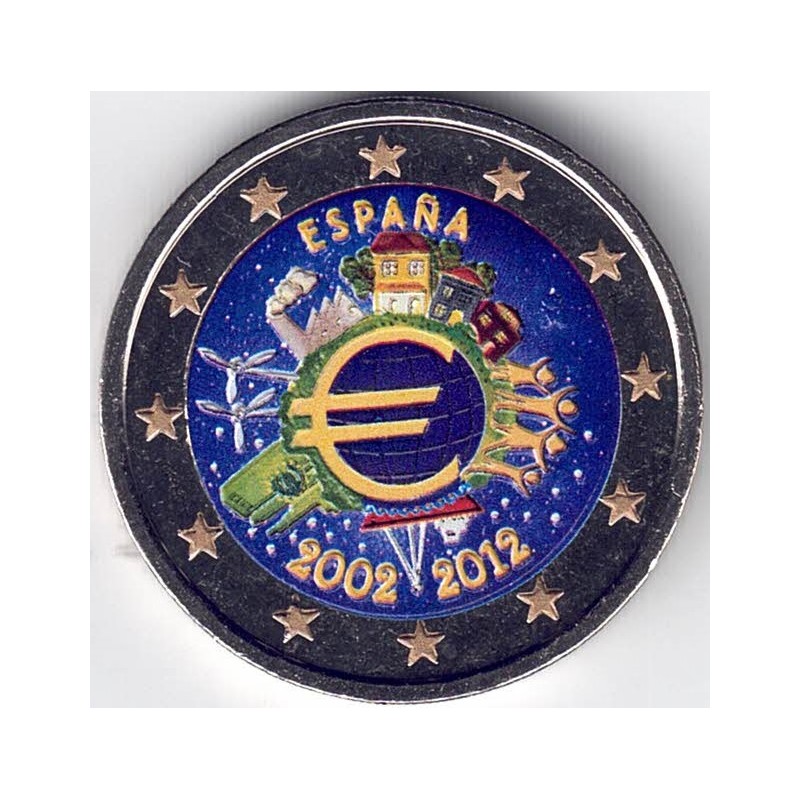 2012. 2 Euros España "X Aniversario" color