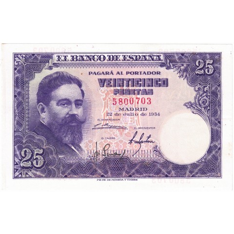 1954. 25 Ptas Isaac Albéniz