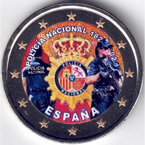 2024. 2 Euros España. Policia color modelo 6