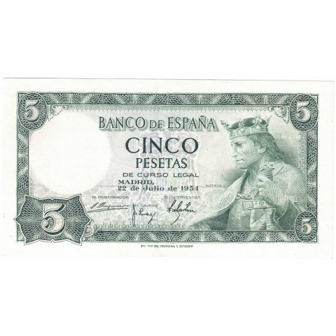 1954. 5 Ptas Alfonso X